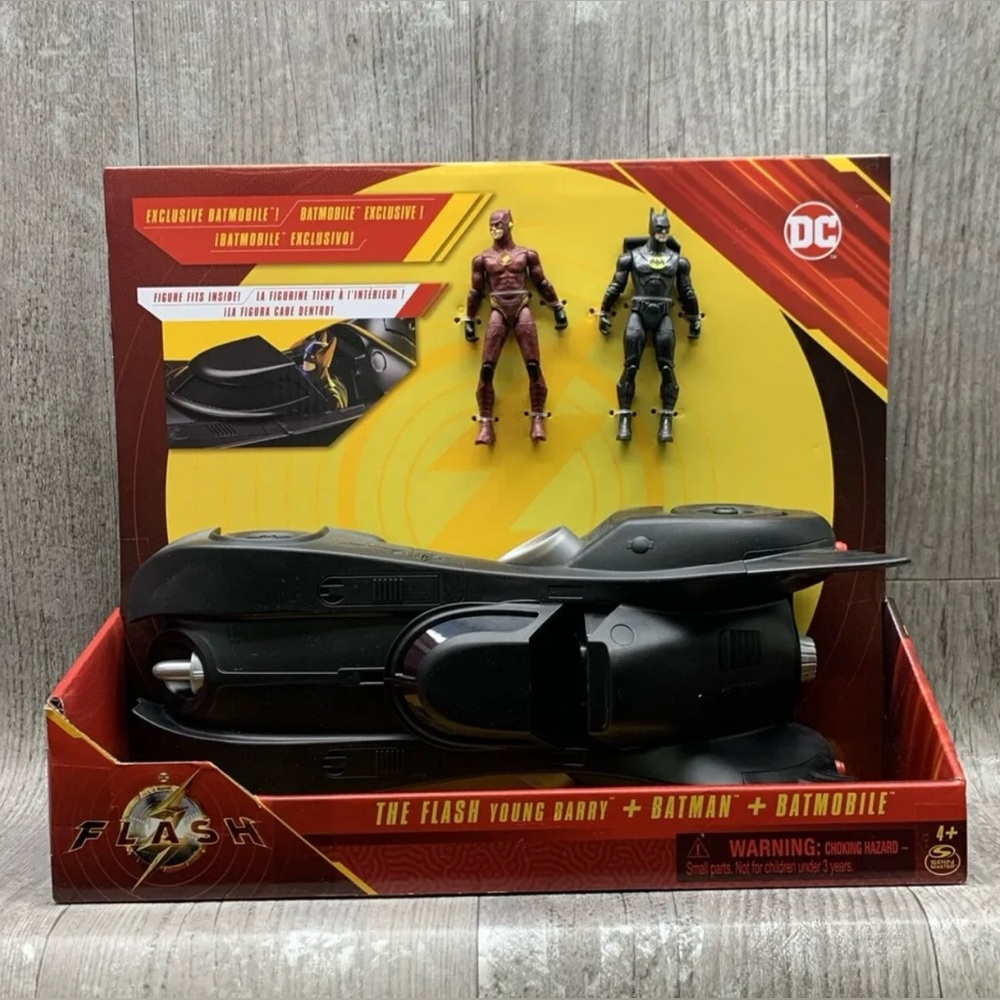 (NEW) DC The Flash Young Barry Batman Batmobile 3 Pack 2023